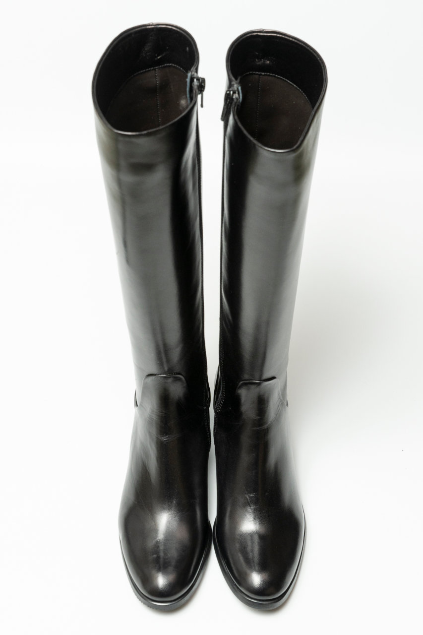 LucaGrossi(ルカ グロッシ)｜レザーロングブーツ/ブラック の通販