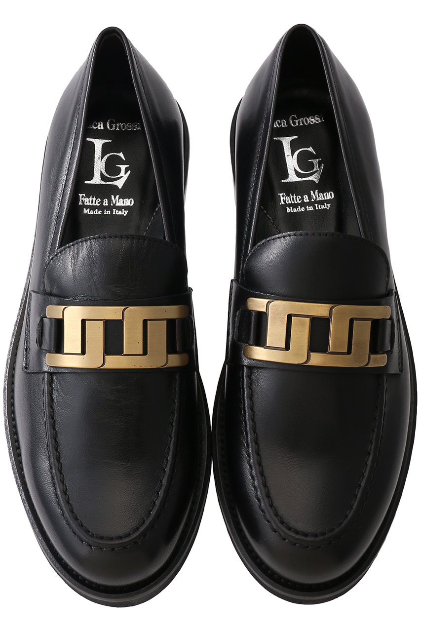 LucaGrossi(ルカ グロッシ)｜幾何学ビットローファー/ブラック の通販