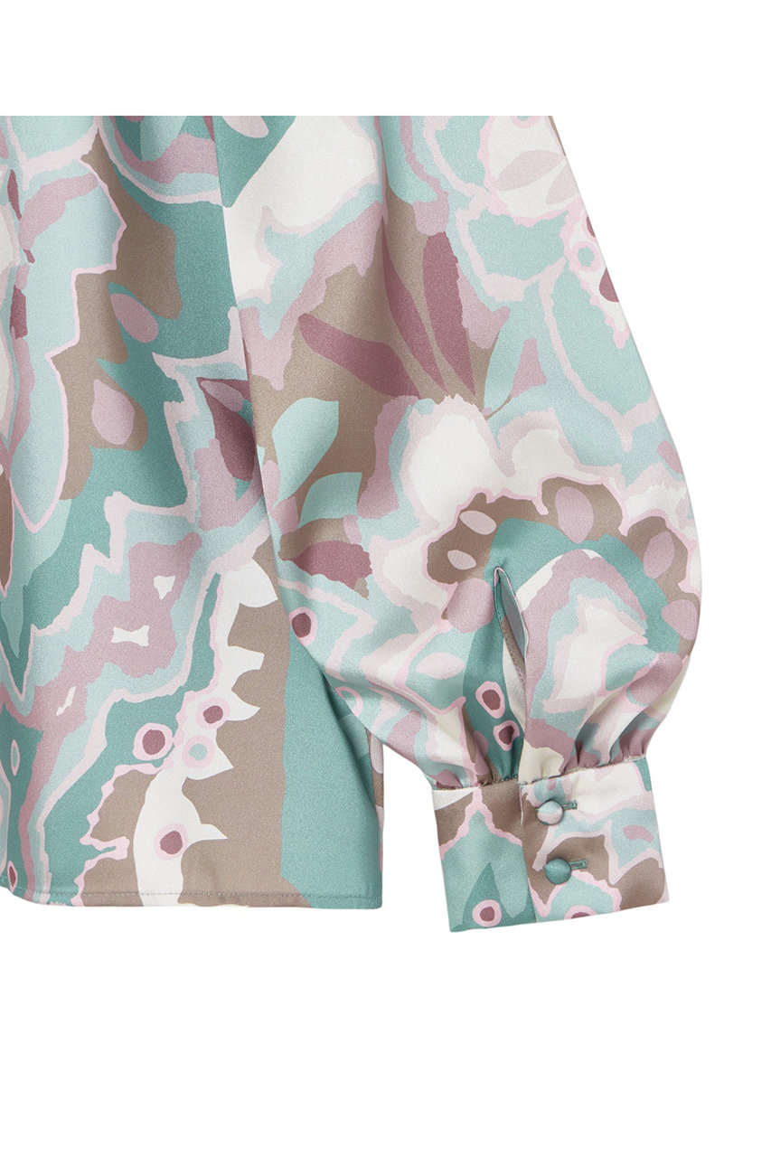 ANAYI(アナイ)｜アートフラワープリントサイドボウタイ ブラウス