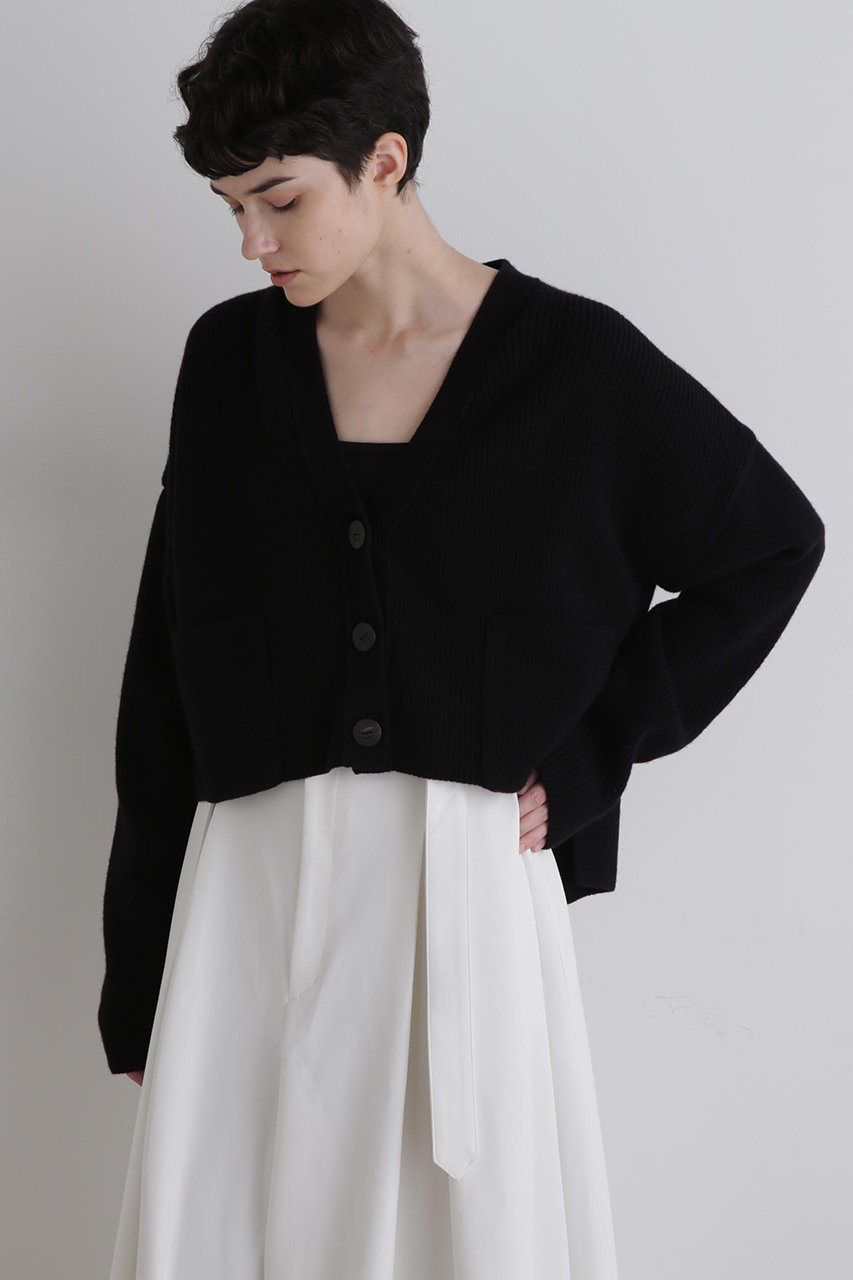 LE PHIL(ル フィル)｜ウールコンパクトカーディガン/ブラック の通販