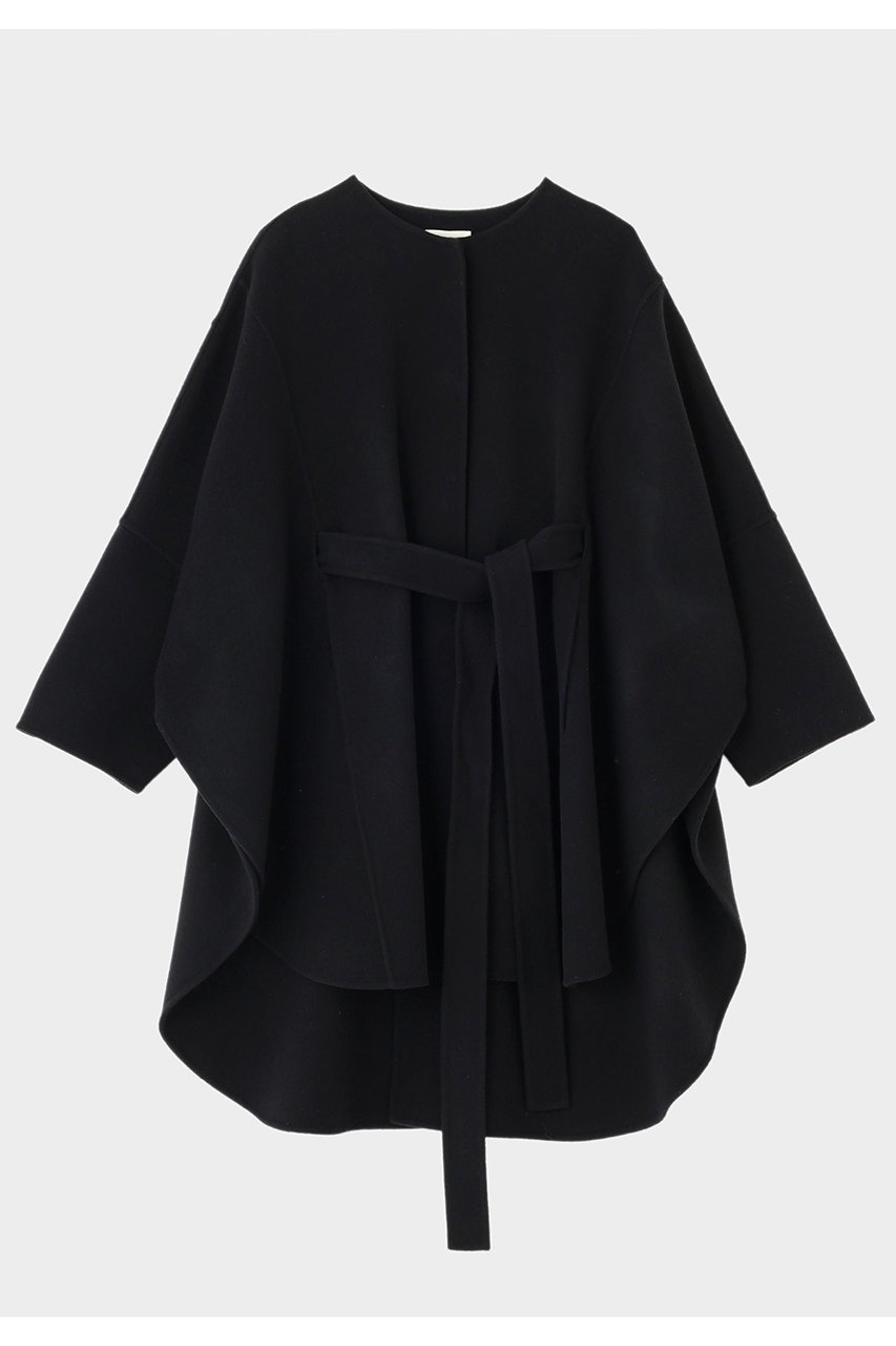 LE PHIL(ル フィル)｜ソフトウールリバーポンチョコート/ブラック の