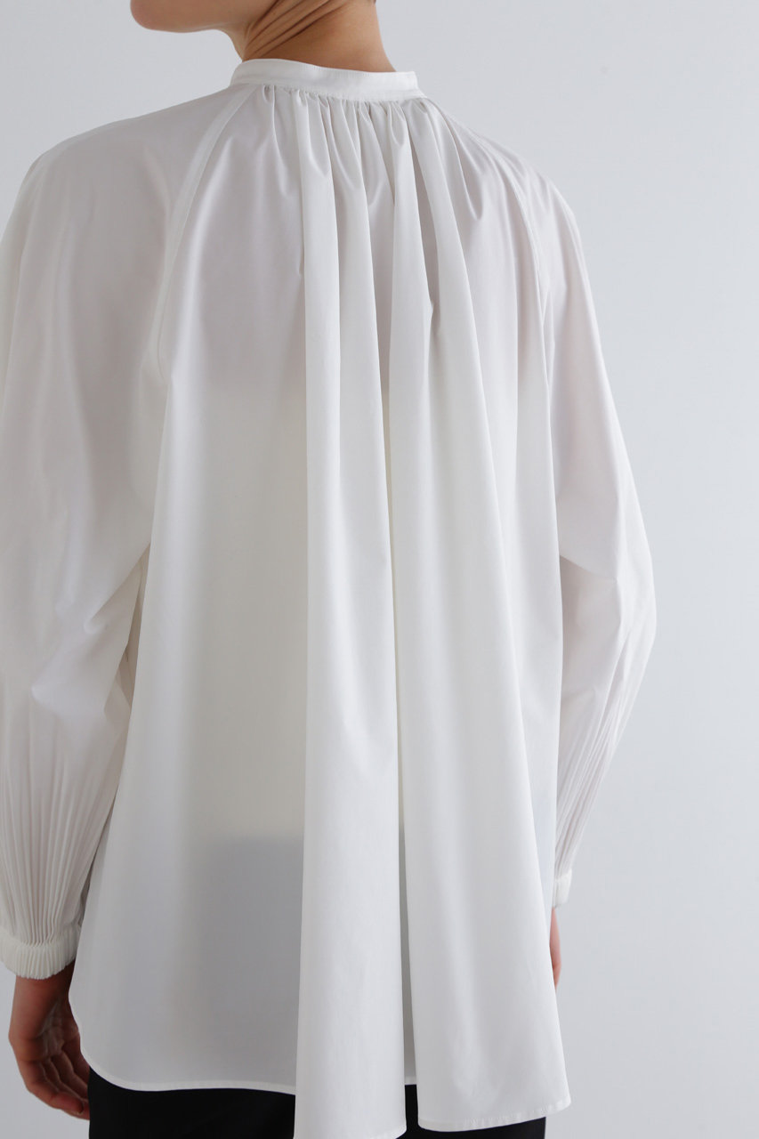 LE PHIL(ル フィル)｜SOLOTEXブロードノーカラーシャツ/ホワイト の