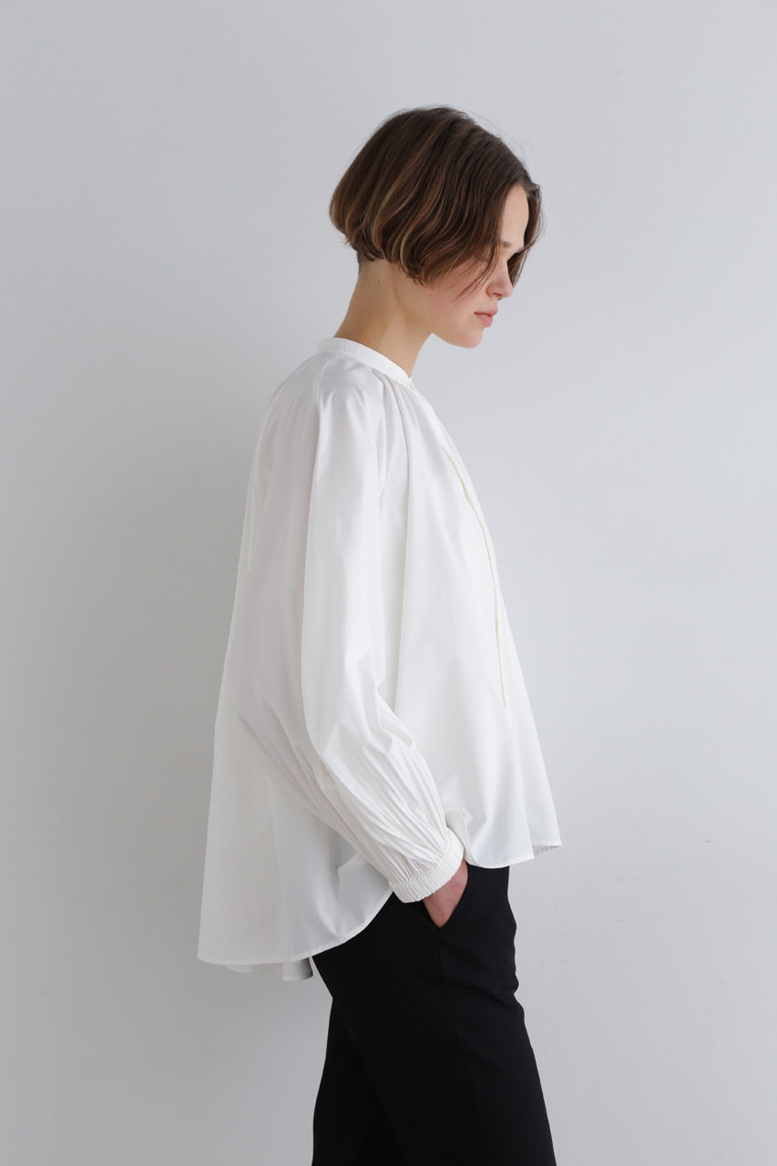 LE PHIL(ル フィル)｜SOLOTEXブロードノーカラーシャツ/ホワイト の