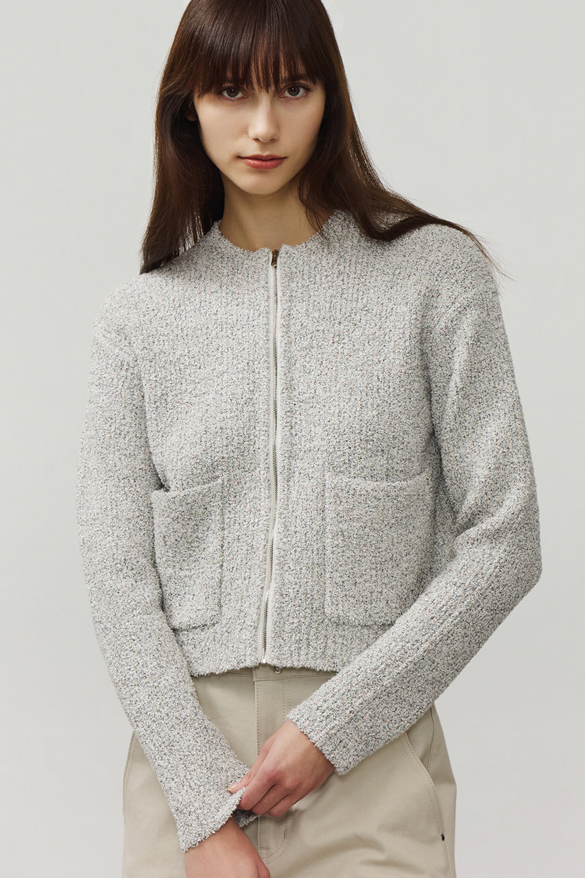 DEPAREILLE(デパリエ)｜ツイードライクニットカーディガン/オフ