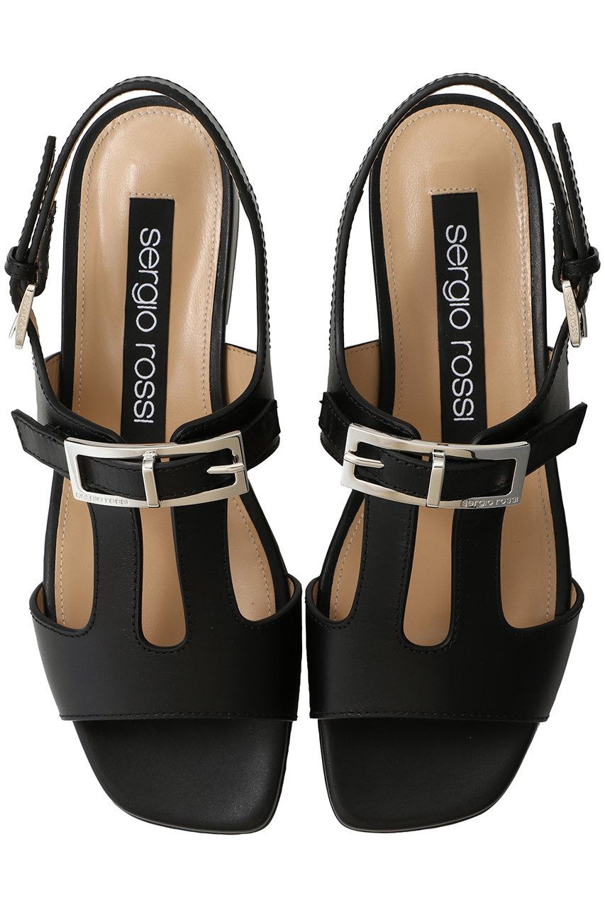Sergio Rossi(セルジオ ロッシ)｜srNORA フラットサンダル/ブラック の