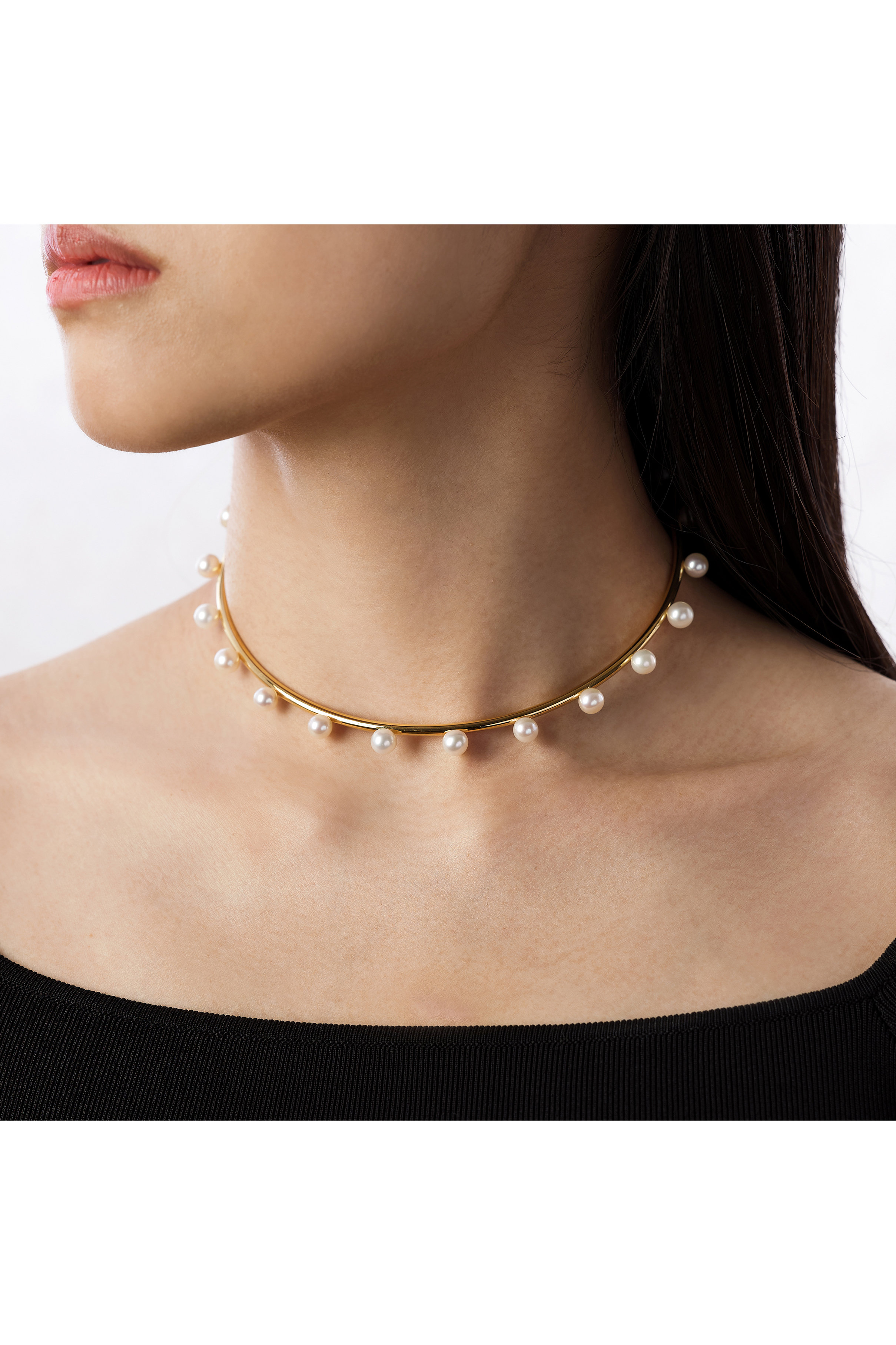 Bijou de M(ビジュードエム)｜パールチョーカー/イエローゴールド の