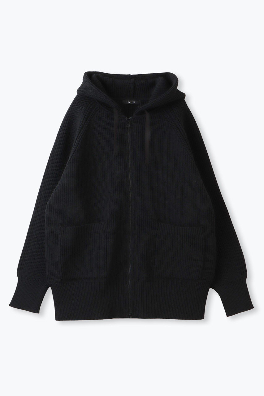 lelill(レリル)｜ハイテク畦フーディー/ブラック の通販｜ELLESHOP