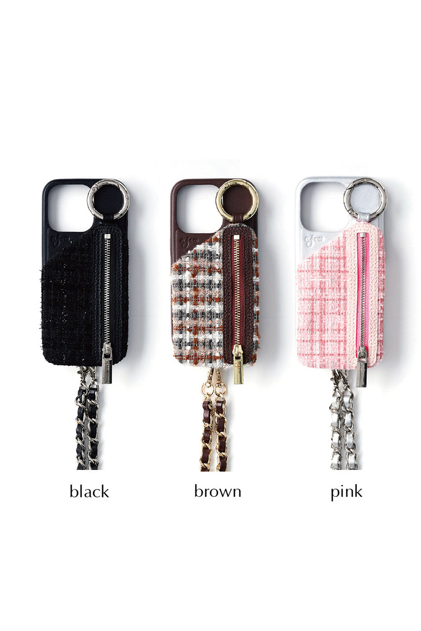 ajew(エジュー)｜iPhone14/14Pro ajew TWEED cadenas zipphone case