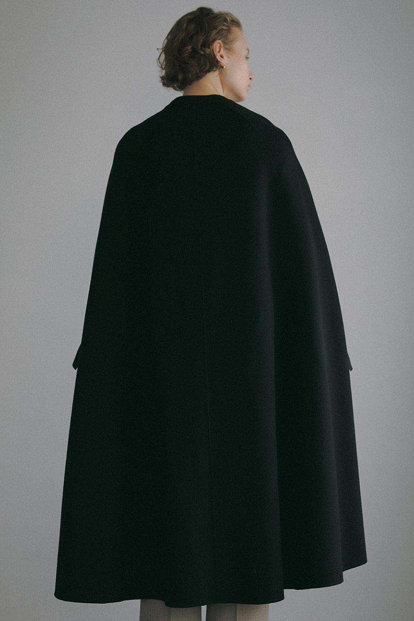 HER.(ハー)｜カシミヤブレンドロングケープ/ブラック の通販｜ELLESHOP