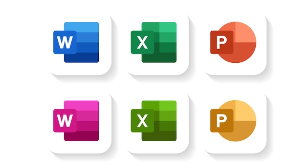 Set of microsoft word excel and power point icon | Premium AI