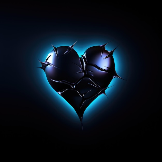 A black heart with thorns on it | Premium AI-generated image