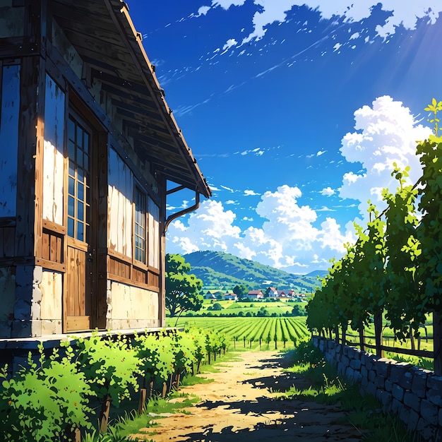 アニメの田舎の風景 画像 - Freepikで無料ダウンロード