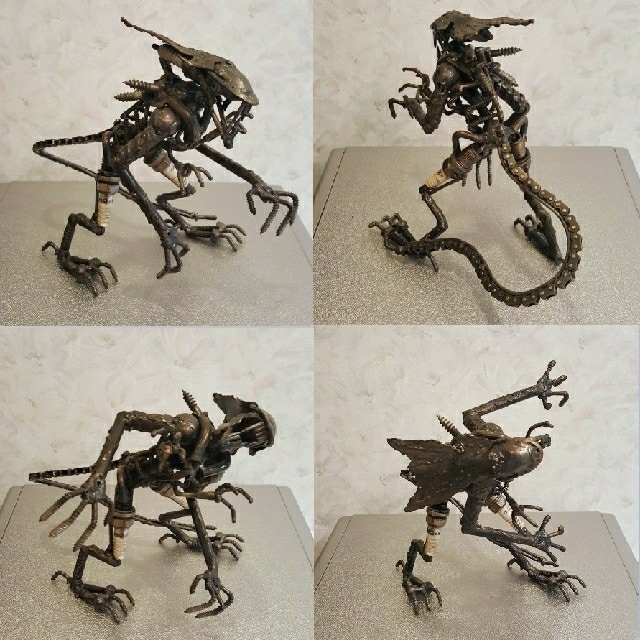 廃材アート】エイリアン 海外製作 ネジ ボルト チェーンなど の通販 by