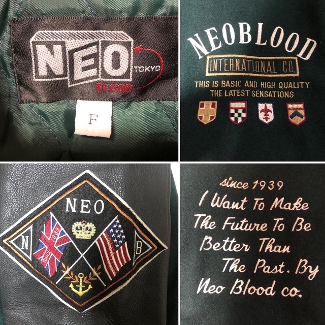 ART VINTAGE - 希少❗️NEO BLOOD 刺繍 デカロゴ 本革 スタジャンの