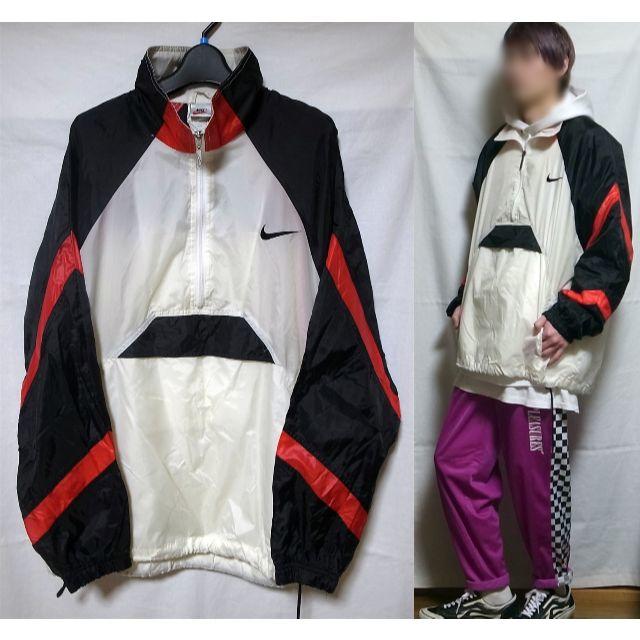 NIKE - ナイキ 90年代 ヴィンテージナイロンアノラックジャケット 白