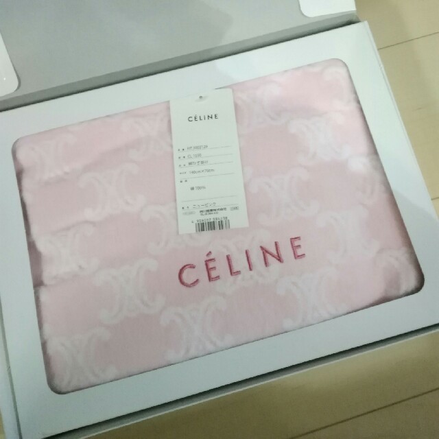 CELINE - セリーヌ CELINE 綿 ひざ掛け ピンク おくるみ ブランケット