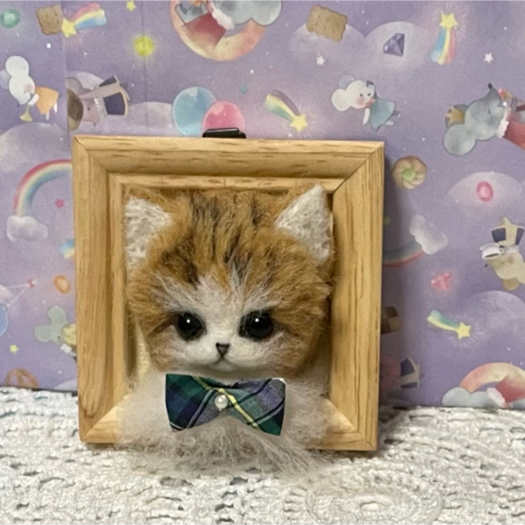 羊毛フェルト 壁掛け猫ちゃんの通販 by FumoFumo｜ラクマ