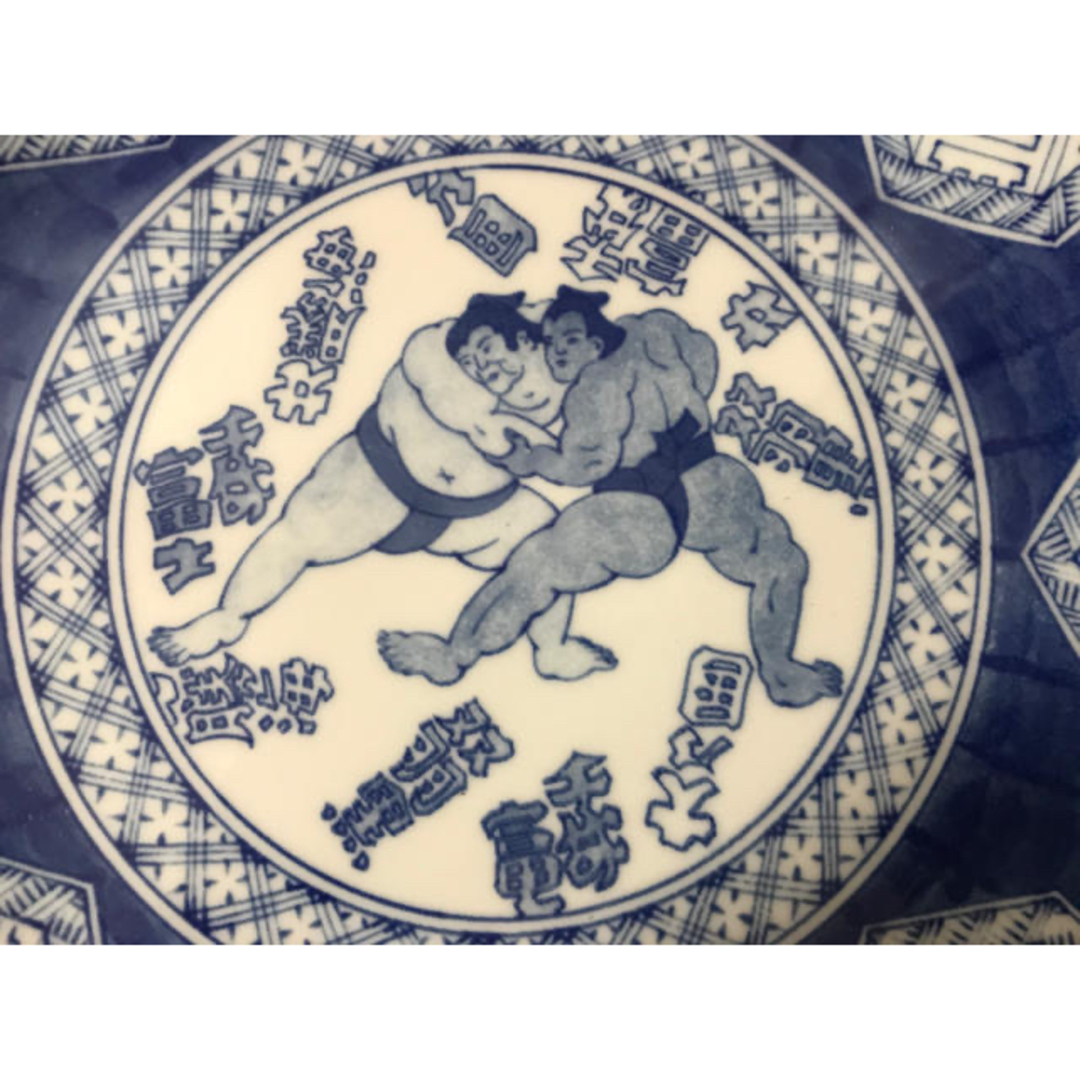 大相撲 「千代の富士 大乃国 双羽黒 北勝海」枡席土産皿 大判 大皿 和