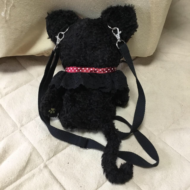 BABY,THE STARS SHINE BRIGHT - ねこくみゃポシェット黒×エンジドット