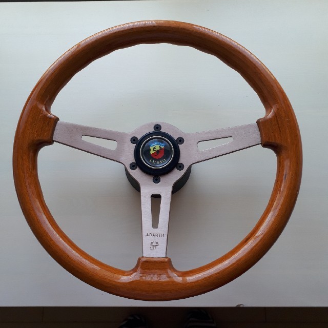 車ハンドル ABARTH.ウッドステアリングの通販 by みんみん's shop｜ラクマ