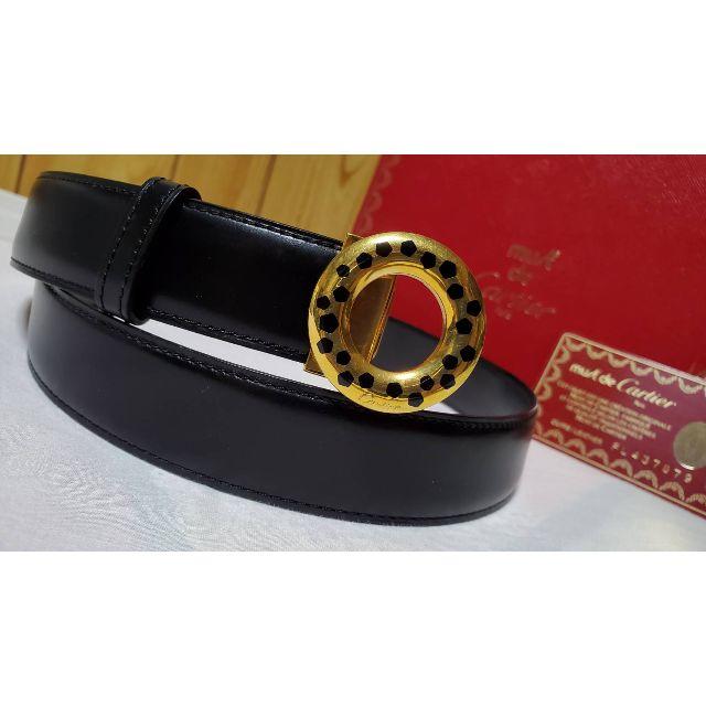 Cartier - 正規レア カルティエ パンサーバックル レザーベルト黒