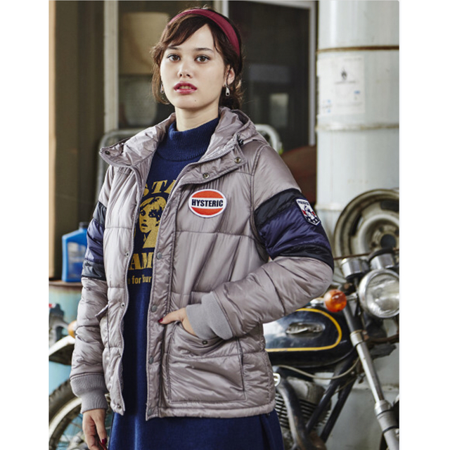 ヒステリックグラマー プリマロフトナイロンワッペン付フーデッドBZ