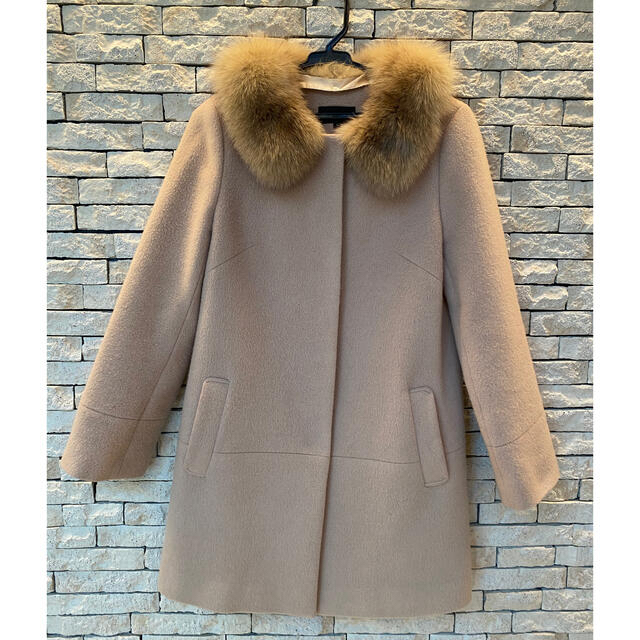 QUEENS COURT - クイーンズコート フォックスファー付コートの通販 by