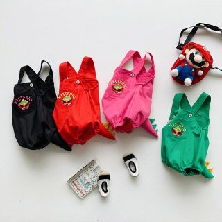 HYSTERIC MINI - 〚 新品 〛恐竜サロペットロンパース ピンク90cmの