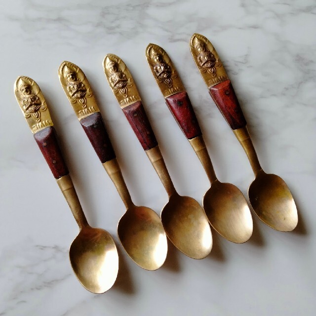 アンティーク♡スプーン♡5本セット♡お釈迦様♡海外カトラリー♡SIAM
