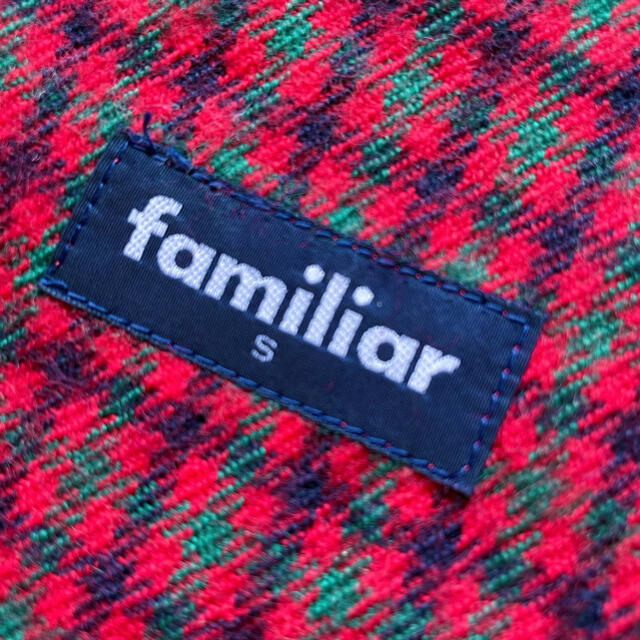 familiar - 美品 familiar♡ファミリアチェック マフラー 赤 定番