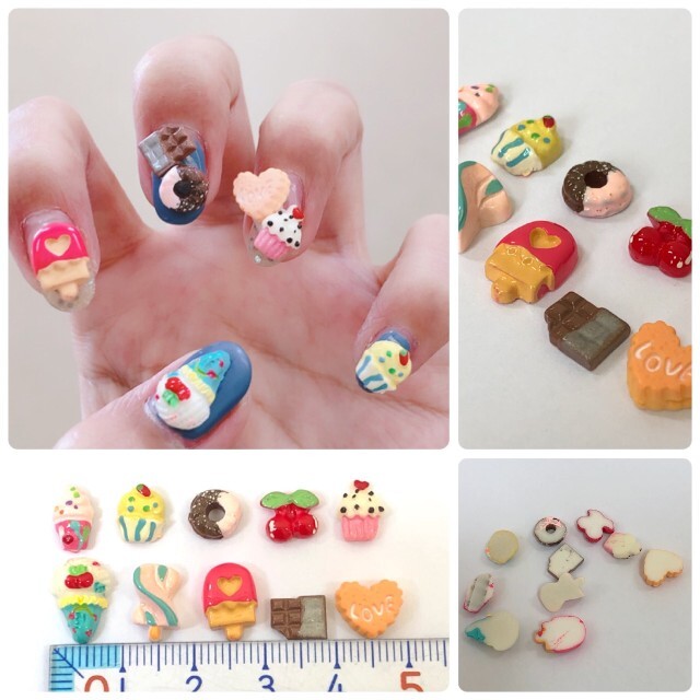 ネイルパーツ デコパーツ スイーツmixセット アイスクリーム ドーナツ
