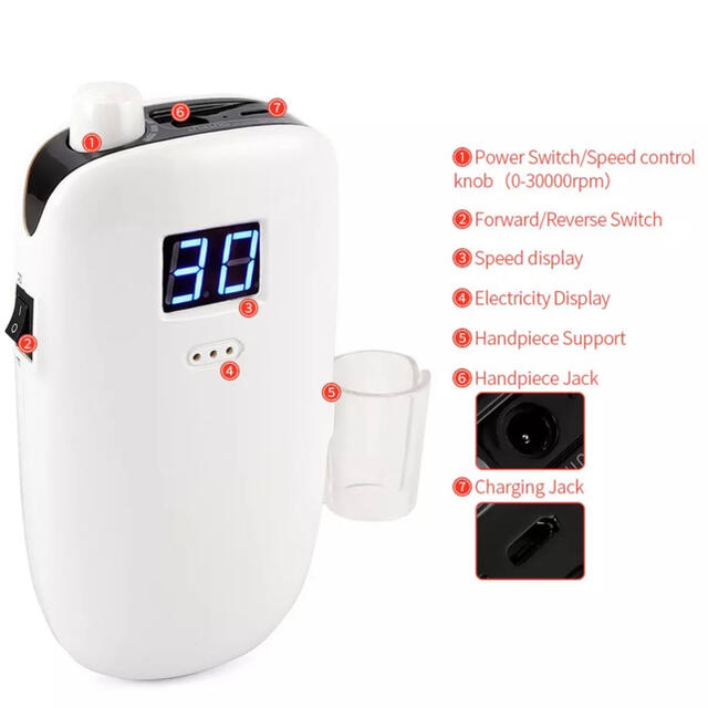 Lxia Spin プロ用ネイルマシン ホワイト プリアンファ プリアンファ