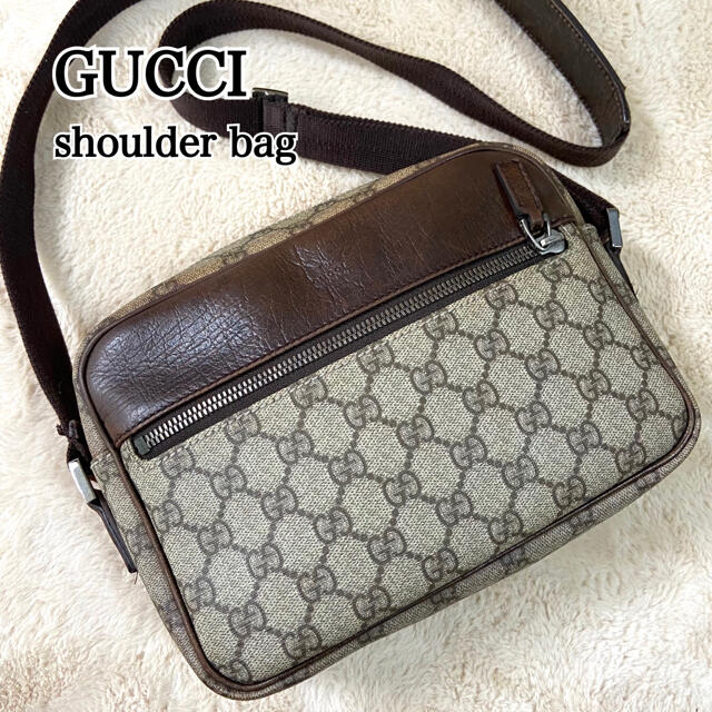 GUCCI - 美品☆OLD GUCCI PVC レザー ショルダーバッグ GGスプリーム