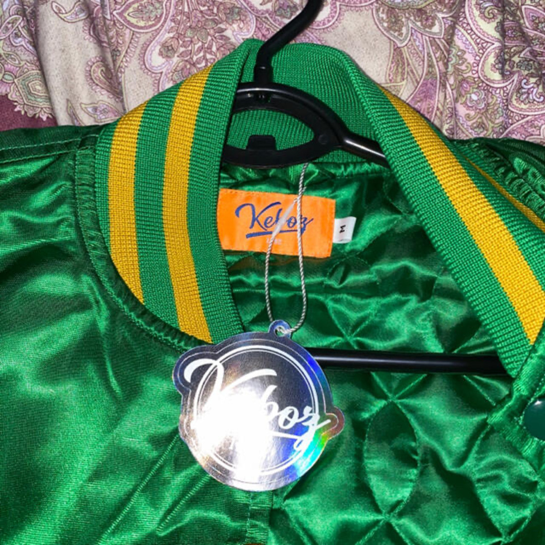 こっちのけんと着用モデル！KEBOZ サテンスタジャン M 【GREEN】の通販