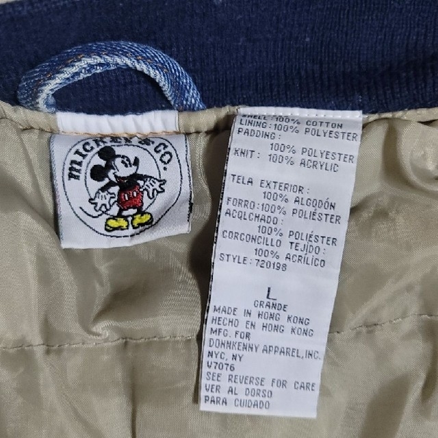 Disney - 90s ビンテージ ディズニー ミッキー 刺繍 デニム スタジャン