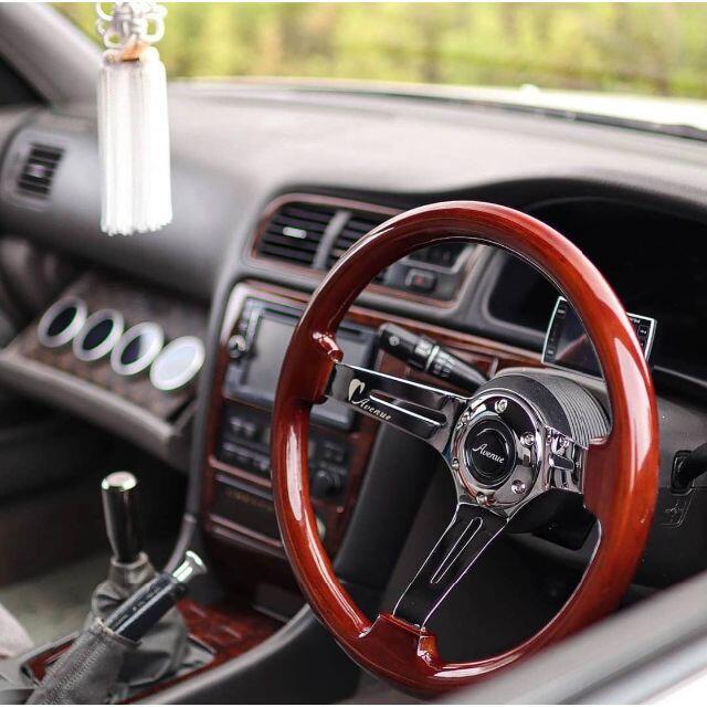 希少 当時物 小径 ウッドステアリング JDM 旧車 キャルルック USDM