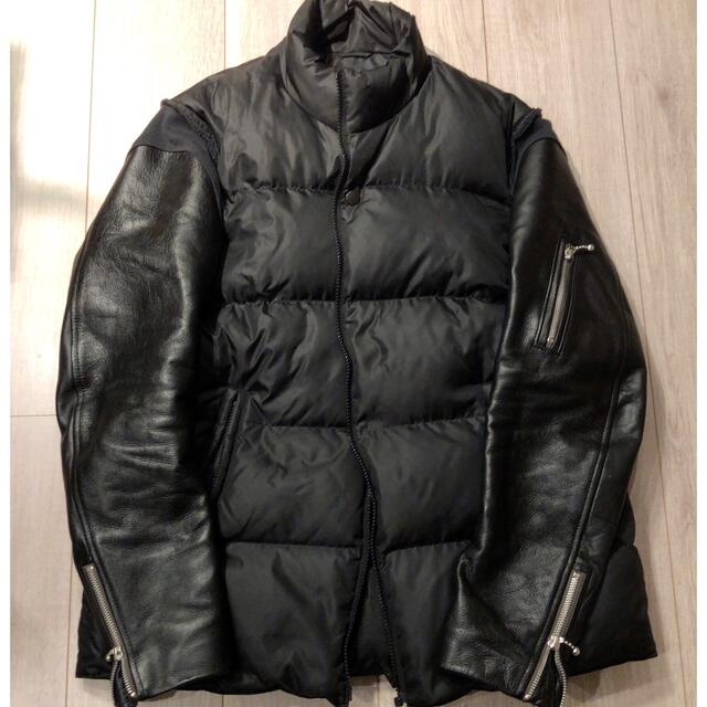 UNDERCOVER - 本物 アンダーカバー 袖レザー ダウン パーカー デニム