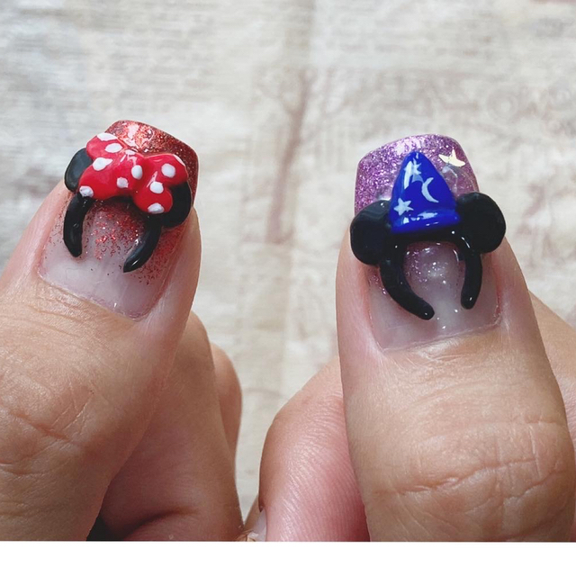 キャラクター 3dパーツ ディズニーカチューシャ ネイルパーツの通販 by