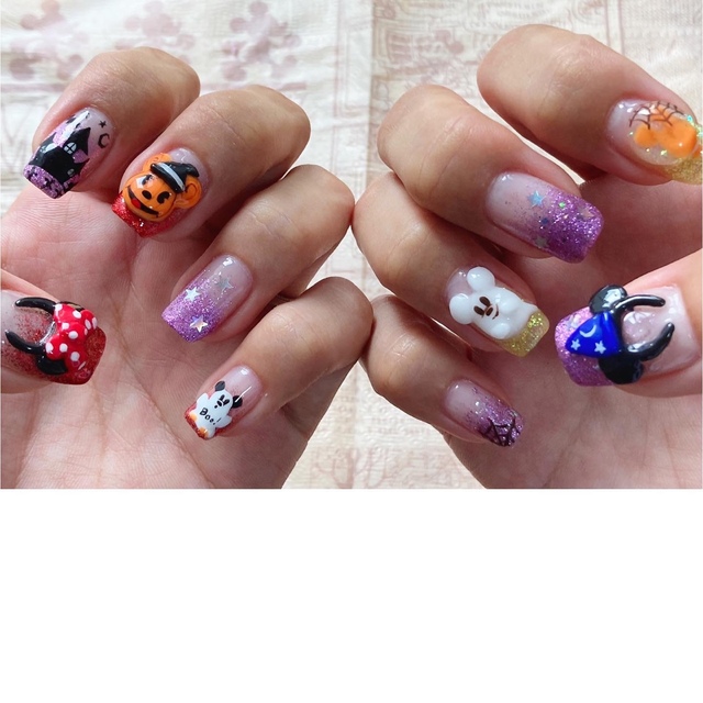 キャラクター 3dパーツ ディズニーカチューシャ ネイルパーツの通販 by