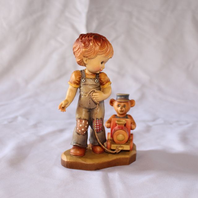 希少 ANRIアンリ サラ・ケイ【Let's Play】木彫り人形約16.5cm Anri