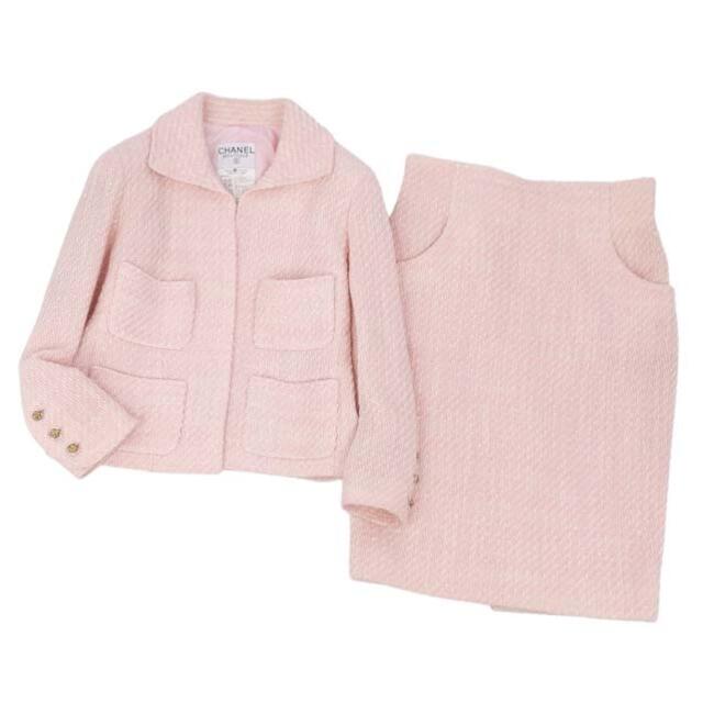 CHANEL - Vintage シャネル スーツ ツイード カメリア ジャケット