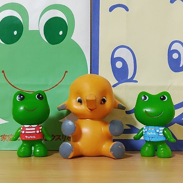 新旧ソフビ当時物！鼻が長い象サトちゃん佐藤製薬ゾウ8cm紙袋ケロ