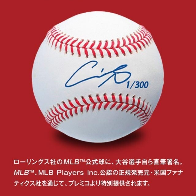 大谷翔平 リアル二刀流 直筆サインボール特製展示ケース入りセット300