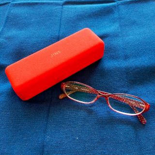 JINS - 【JINS】Airframe +swiss technology オーバル 赤の通販 by