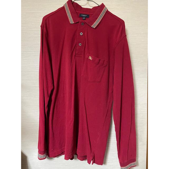 Burberry レッド 長袖ポロシャツ L BURBERRY バーバリー 長袖シャツ 襟