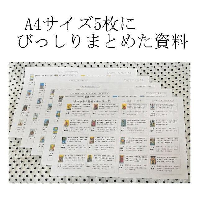 タロットカードキーワード一覧表早見表⭐️オリジナルテキスト教材占い