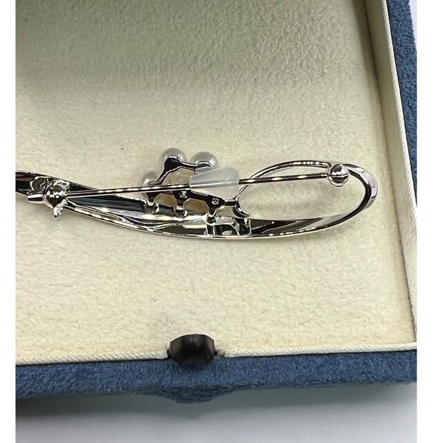 395ミキモトシルバー パール 幸福の木 ブローチ 箱付き 395