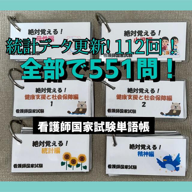 概要欄必読】看護師国家試験 看護学生 単語帳 暗記カードの通販 by
