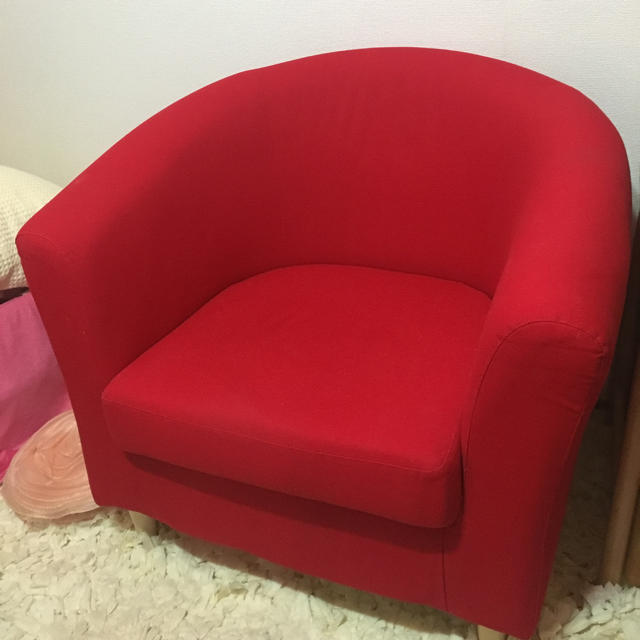 IKEA - 【最終値下げ】IKEA 一人掛けソファ レッドの通販 by はちみつ