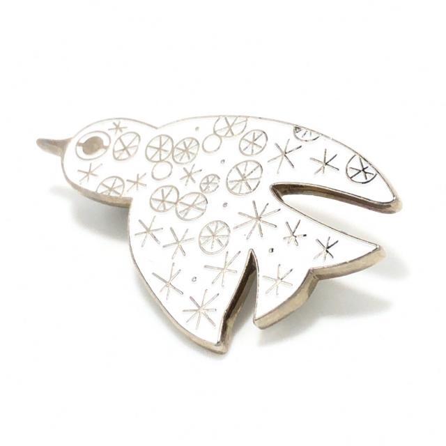 mina perhonen - ミナペルホネン ブローチ - 金属素材 白 鳥の通販 by